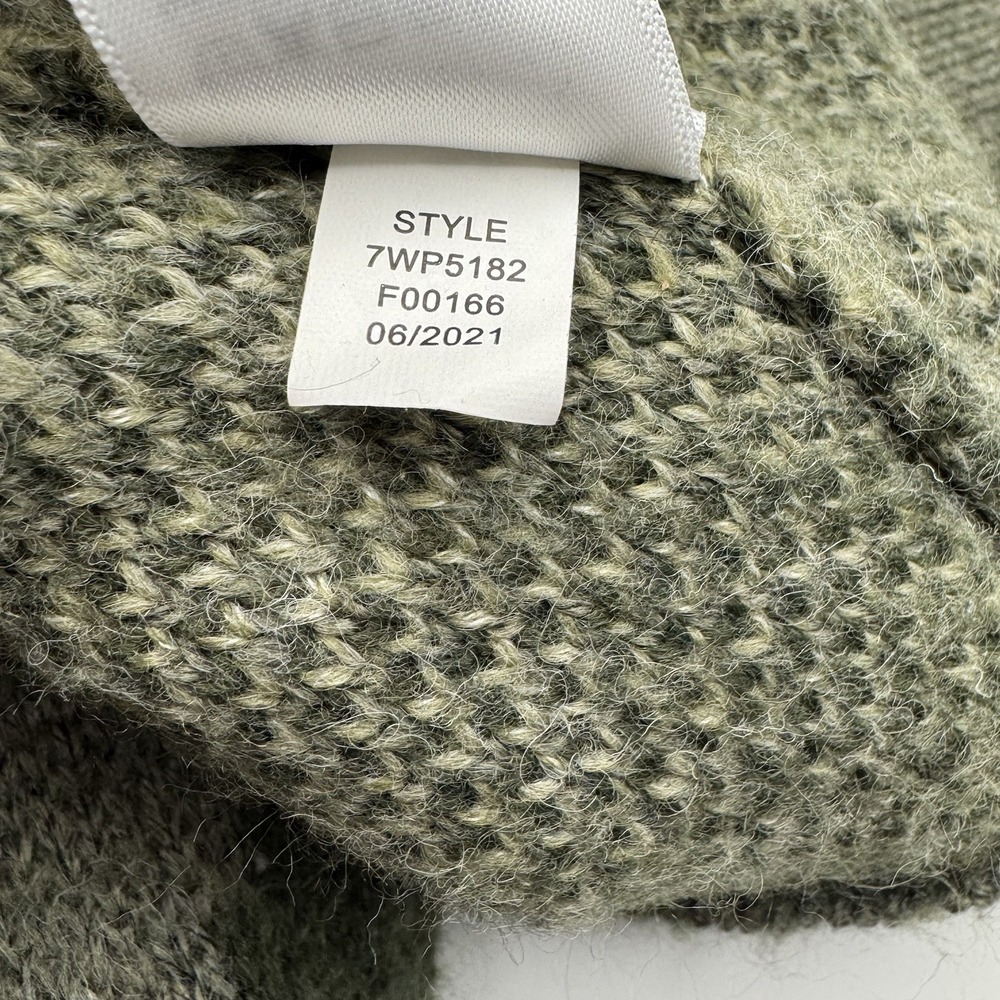 Lucky Brand Sweater Women's Sz S Green Camouflage Wool Blend Button Up Cardigan - Picture 6 of 9